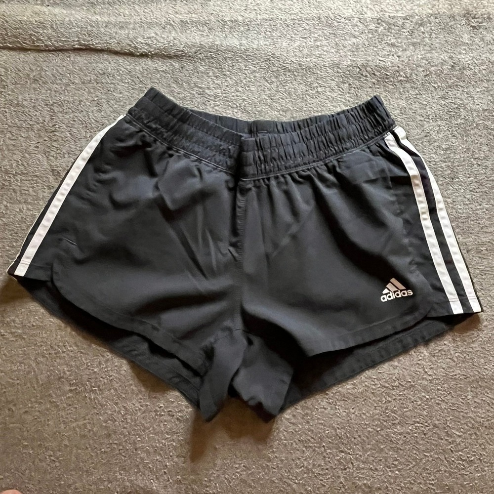 Adidas Aeroready Running Shorts Black White 3 Stripe Womens Small Gymcore Train